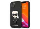 Karl Lagerfeld Klhcp13Sokpk Custodia Rigida Per Iphone 13Mini 5,4 Czarny/Nero Saffiano Ikonik Karl's Patch