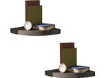 Set Di 2 Mensole Angolari Scaffale A Muro Scaffale Galleggiante Nero Scaffale Mdf 30X30Cm