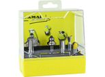 Famag Set Combinato Da 6 Pezzi Fresa A Smussare Con Punta In Metallo Duro Fresa Per Profili Fresa Per Scanalature Gambo 8 Mm Legno Massiccio E Materiali Per Pannelli
