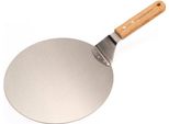 Buccia Per Pizza Krumble - Acciaio Inossidabile Rotondo - Per Grigliare O Cuocere - Buccia Per Pizza - Manico Di Legno - Diametro ø25,5 Cm