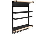 Quvio Scaffale Da Cucina Magnetico In Metallo - Scaffale Da Cucina Per Erbe, Asciugamani E Cucchiai Da Portata - Nero