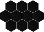 Quvio Memo Board Bacheca Esagonale - Organizzatore Da Parete - Set Di 10 Piastrelle - Nero