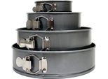 Set Di Tortiere A Cerniera Krumble - 4 Pezzi - Ø 26 / 24 / 18 / 12 Cm - Set Di Quattro Tortiere A Cerniera - Tortiera - Teglia - Antiaderente - Teglia - Grigio