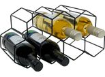 Quvio Portabottiglie - Portabottiglie In Metallo - Portabottiglie Nero - Portabottiglie - Portabottiglie Verticale - Armadio Per Vini - Per 7 Bottiglie - Nero