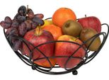 Quvio Ciotola Per La Frutta Con Motivo - Cestino Per La Frutta - Organizzatore Per La Cucina - Ciotola Per La Verdura - Organizzatore Per La Frutta - Ciotola Decorativa - Metallo - 27 X 12 Cm (Dxh) - Nero
