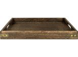 Quvio Vassoio Con Manici - Vassoio Decorativo Rotondo - Vassoio Da Portata - Ciotola Decorativa - Vassoio Per Candele - Vassoio Da Portata - Legno - 24 X 36 X 4 Cm (Lxwxh) - Marrone