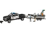 Bruder Ram 2500 Polizei Pickup, Mit AnhäNger Und Boot, Modellfahrzeug, Modell Fahrzeug, Spielzeug, 2507