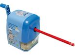 Temperino Blu Con Caricatura Per Matite Colorate Spesse