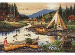 Luca-S Set Per Punto Croce "Collezione Oro Golden Brook"", Schema Contato, 51X34Cm"
