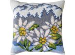 Set Di Cuscini Cda A Punto Croce "Edelweiss"", Stampato, 40X40Cm"
