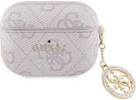 Guess, Cover Per Airpods Pro 4G Script Con Charm Scintillante Con Strass, Rosa Antico