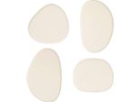 Atmosphera Createur D'interieur - Set Di 4 Appendiabiti Organici Karen Bianco Avorio L7 10Cm