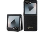 Guess GUHCZF6HGGSHK Z Flip6 F741 Nero 4G Glitter Script Custodia Protettiva