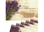 Set Di 6 Tovagliette Lavabili Con Fiori Vintage Di Lavanda