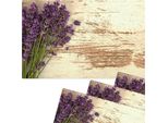 Set Di 4 Tovagliette Lavabili Con Fiori Vintage Di Lavanda