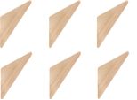 Quvio Gancio Da Parete - Set Di 6 - Triangolo - Appendiabiti - Appendiabiti - Gancio Per Cappotto - Legno - Marrone Chiaro - 7 X 2 X 12 Cm