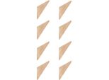 Quvio Gancio Da Parete - Set Di 8 - Triangolo - Appendiabiti - Appendiabiti - Gancio Per Cappotto - Legno - Marrone Chiaro - 7 X 2 X 12 Cm