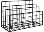 Quvio Portariviste - Organizzatore Di Riviste - Scaffale - Portariviste Per Scrivania - Struttura In Filo Metallico - 3 Scomparti - Metallo - Nero - 11 X 24 X 15 (Lxwxh)