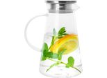 Caraffa Krumble Con Filtro, Manico E Coperchio Da 1,2 Litri - Caraffa Per Acqua - Vetro E Alluminio