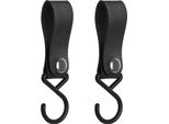 Quvio Gancio Per Appendere Con Cinghia In Pelle - Gancio Per Cappotto - Appendiabiti - Gancio - Gancio Da Cucina - Plastica - Pelle - Gancio Per Appendere - Set Di 2 - Nero