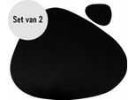 Tovaglietta E Sottobicchiere Krumble - Tovaglietta Di Design Con Sottobicchiere / Nero - Set Di 2 - Antiscivolo - Look In Pelle