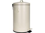 Quvio Cestino Per Rifiuti 12 L - Cestino Per Rifiuti - Cestino A Pedale - Cestino Per Rifiuti - Con Coperchio - Metallo - 25 X 25 X 44 Cm - Beige