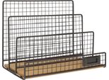 Quvio Portariviste Verticale - Portariviste - Portadocumenti - Portariviste In Metallo - Portariviste Da 10 Cm - Portariviste Da 20 A 30 Cm Di Larghezza - Uso Interno - Metallo E Legno