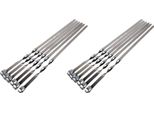 Spiedini Per Barbecue Krumble - Set Di 12 - Spiedini Per Carne - Spiedini Per Verdure - Spiedini Per Kebab - Spiedini Per Bbq - Acciaio Inox - Argento