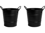 Secchiello Per Patatine Krumble - Set Di 2 - Cestino Per Patate - Secchiello Per Patatine - Secchiello Per Servire - Ciotola Per Snack - Ciotola Per Tapas - Metallo - Nero