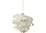 Ciondolo Decorativo Clayre & Eef Fiore 12X12X12 Cm Piume Bianche