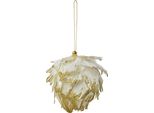 Ciondolo Decorativo Clayre & Eef Fiore 10X10X10 Cm Piume Bianche