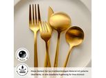 Karaca Orion Matte Gold 12-Personen 60-Teiliges Besteckset Essbesteck Besteck Set