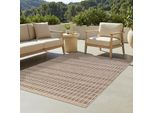 Tappeto Tapiso Yucana Outdoor Beige Balcone Resistente Ai Raggi Uv 120 X 170 Cm