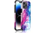 Smartphonica Custodia Per Telefono Adatta Per Iphone 14 Pro Con Paraurti E Stampa Marmo Rosa Blu - Backcover Phonecase Stampa Marmo Rosa Blu