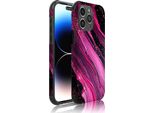 Smartphonica Custodia Per Iphone 14 Pro Max Con Paraurti E Stampa Marmo Rosa Viola - Backcover Phonecase Stampa Marmo Rosa Viola