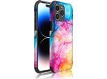 Smartphonica Custodia Per Iphone 14 Pro Con Paraurti E Stampa Marmo Acrilico Arcobaleno - Backcover Phonecase Stampa Marmo Acrilico Arcobaleno