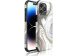 Smartphonica Custodia Per Iphone 14 Pro Max Con Paraurti E Stampa Marmo Argento - Backcover Phonecase Stampa Marmo Argento