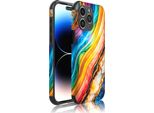 Smartphonica Custodia Per Iphone 14 Pro Max Con Paraurti E Stampa Marmo Arcobaleno Dorato - Backcover Phonecase Stampa Marmo Arcobaleno Dorato