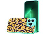 Smartphonica Custodia Per Iphone 13 Pro Con Stampa Smiley E Emoji - Custodia In Tpu Con Design Smiley E Emoji - Turchese