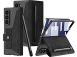 Custodia Per Samsung Galaxy Z Fold 7 Custodia Protettiva In Pelle Con Protezione Dello Schermo Incorporata E Slot Per Penna Nera