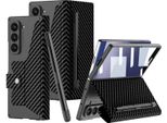 Custodia Per Samsung Galaxy Z Fold 7 Custodia Protettiva In Pelle Con Protezione Dello Schermo Incorporata E Slot Per La Penna Nero Carbone