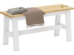 Homcom Panchina-Sedile In Legno Di Gomma-95L X 30L X 45H Cm-Quercia