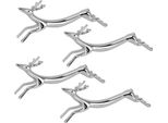 4PCS Posate Riposo Argento Bacchetta Stand Galvanizzato In Lega Di Zinco Lucidato Forma Animale Rack Versatile Titolare Per Forcella Cucchiaio Cervo