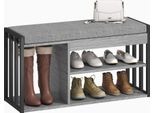 Homcom-Panchina Porta Scarpe-86L X 30L X 45,4H Cm-Grigio