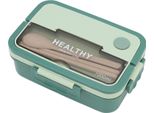 Scatola Per Il Pranzo In Plastica A 3 Scomparti 1000Ml Sicura Per Le Microonde Bento Box Per Bambini Adulti Studenti Lavoratori D'ufficio Verde Matcha