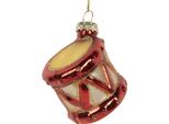 Clayre & Eef Fusto Portacartellini Natalizio Ø 4X5 Cm In Vetro Rosso