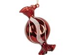 Targhetta Natalizia Clayre & Eef 5X4X10 Cm In Vetro Rosso