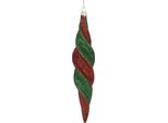 Guaina Natalizia Clayre & Eef Ø 5X22 Cm In Vetro Rosso Verde