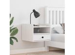 Maison Exclusive - Comodino Bianco 38 X 36 X 29,5 Cm Legno Massello Di Pino