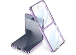 Custodia Per Samsung Galaxy Z Flip 7 Custodia Sottile In Elettroplastica Trasparente Con Protezione Dello Schermo Integrata Viola